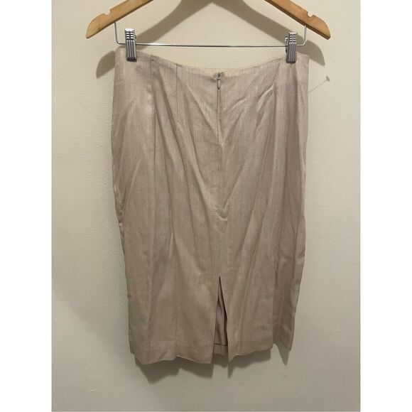 Vintage Barrie pace ltd beige wool pencil office work midi skirt size 8 - Picture 10 of 12